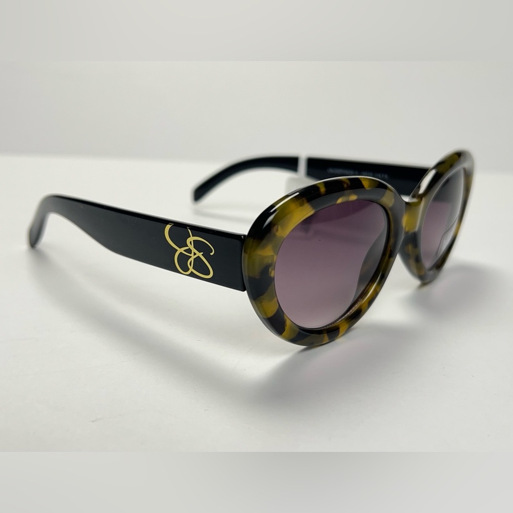 Jessica Simpson Women’s Soccer Oval Cat Eye Black Green Tortoise Sunglasses